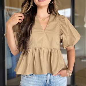 Hunter Bell Landry Beige Top | M